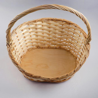 Корзина «Новая», дно:34×24 см, верх:43×37 см, H=14/19/41 см, ручное плетение, шпон, лоза