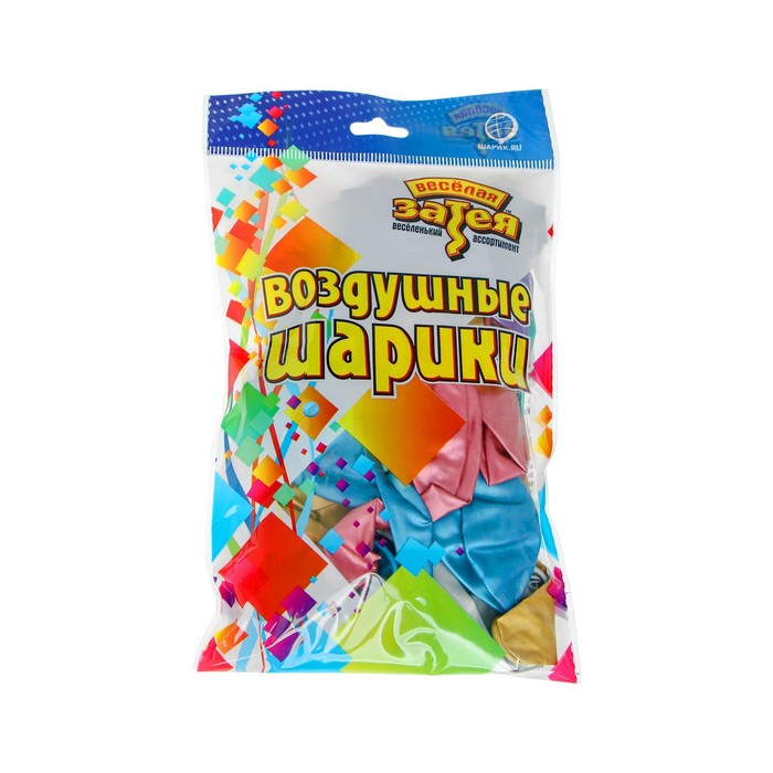 Шар латексный 12", хром, набор 50 шт., МИКС
