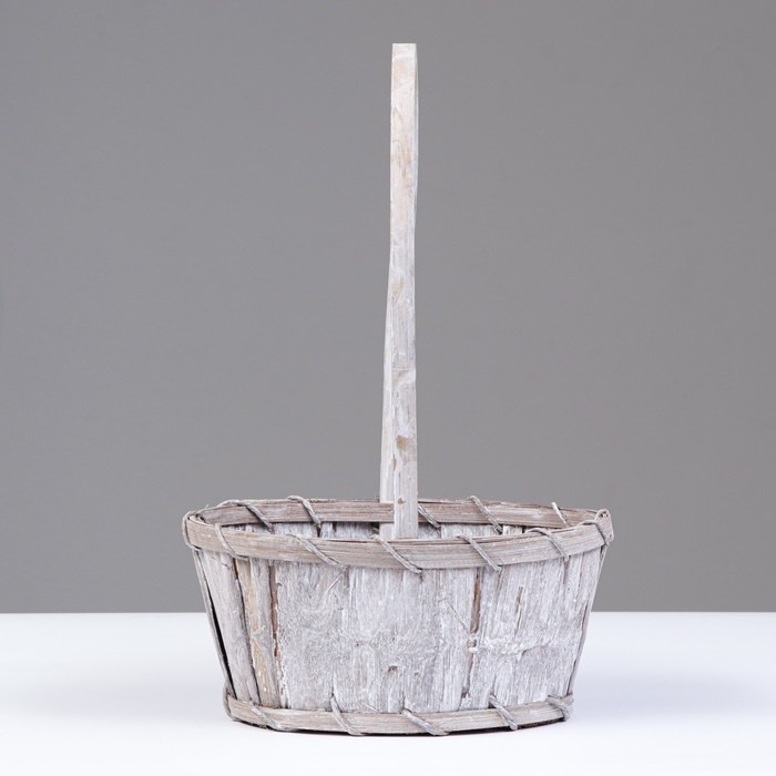 Корзина плетеная, 18х15х10/26 см, натуральный, бамбук Корзина плетеная, 18х15х10/26 см, натуральный, бамбук