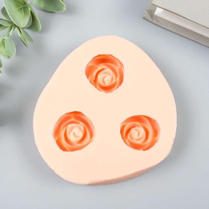 Молд силиконовый Молд силиконовый "Три розы" 3,2 см