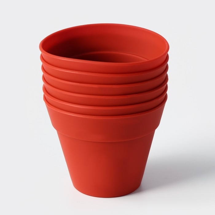 Набор форм для выпечки Доляна «Цветочные горшочки», силикон, 7×5,5 см, 6 шт, цвет красный Набор форм для выпечки Доляна «Цветочные горшочки», силикон, 7×5,5 см, 6 шт, цвет красный