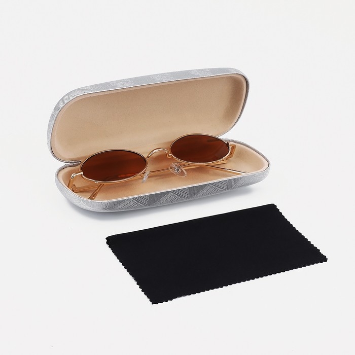 Футляр для очков на хлопушке, длина 16 см, цвет серый Футляр для очков на хлопушке, длина 16 см, цвет серый