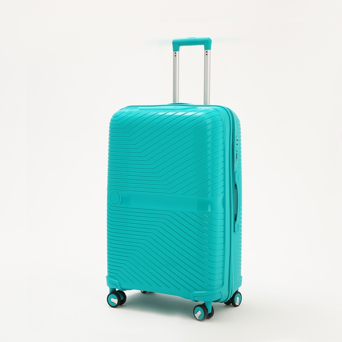 Чемодан большой 100 л (L), отдел на молнии, кодовый замок, 4 колеса, цвет бирюзовый Чемодан большой 100 л (L), отдел на молнии, кодовый замок, 4 колеса, цвет бирюзовый