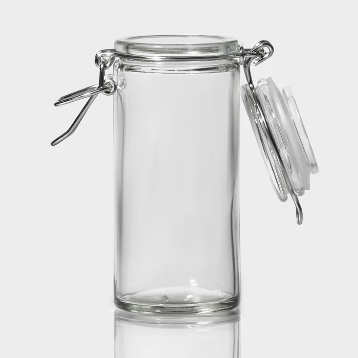 Банка стеклянная для хранения сыпучих продуктов Доляна &laquo;Галерея&raquo;, 100 мл, 6,5&times;10,6 см, с бугельным замком