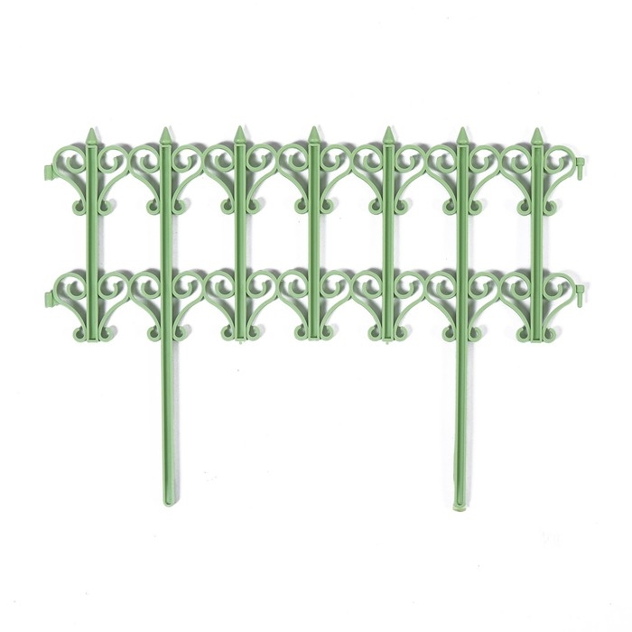 Ограждение декоративное, 25 × 180 см, 5 секций, пластик, салатовое, «Классика» Ограждение декоративное, 25 × 180 см, 5 секций, пластик, салатовое, «Классика»