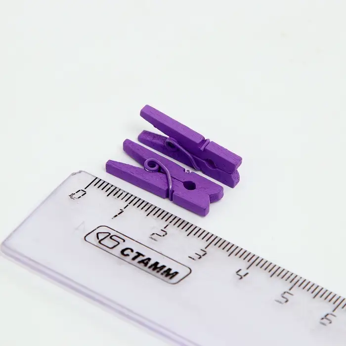 Прищепки для декора, набор 50 шт., фиолетовые &mdash; 2.5 см