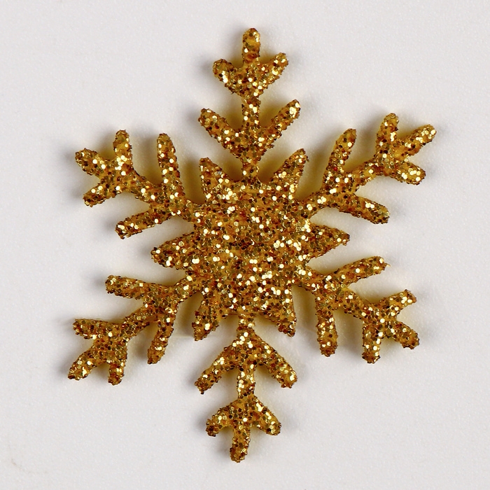 Новогодний набор для декора «Снежинки» 12 шт., цвет золото