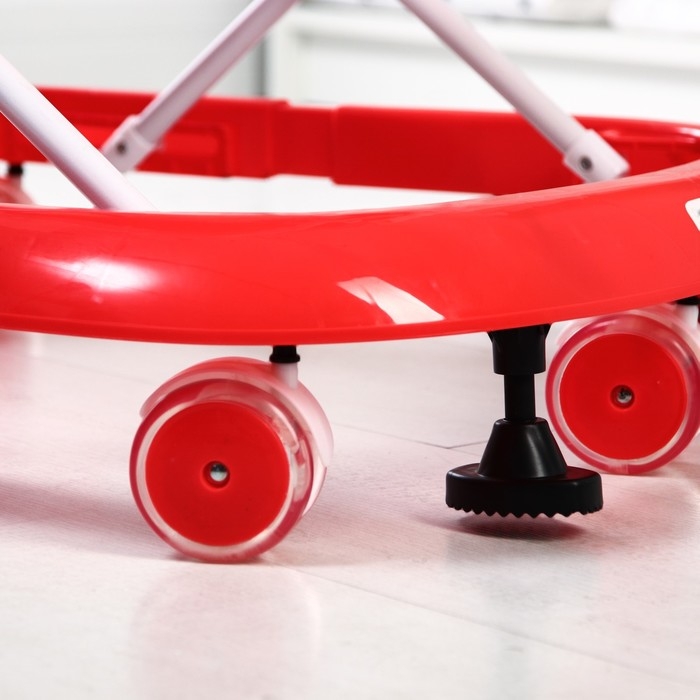 Ходунки «Забава», 8 силик. колес, муз., свет, игрушки, красный