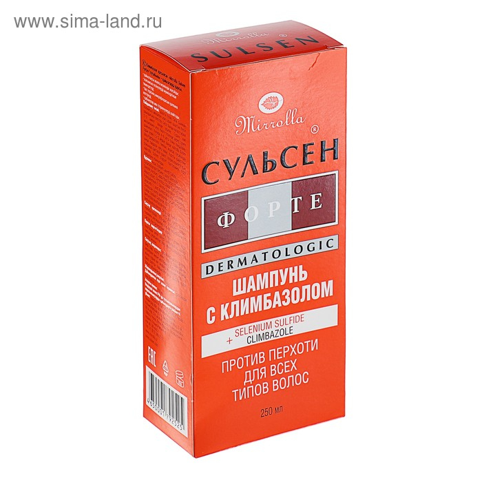 Шампунь Mirrolla «Сульсен Форте» 2% с климбазолом, 250 мл Шампунь Mirrolla «Сульсен Форте» 2% с климбазолом, 250 мл