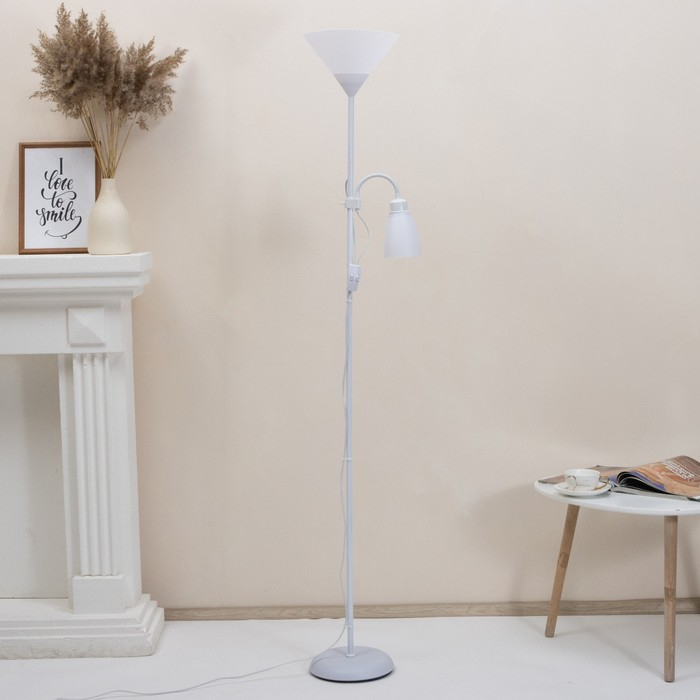 Торшер  Торшер "Тренд 2" 1х40Вт Е27+1хЕ27 40Вт белый 22х22х180 см.