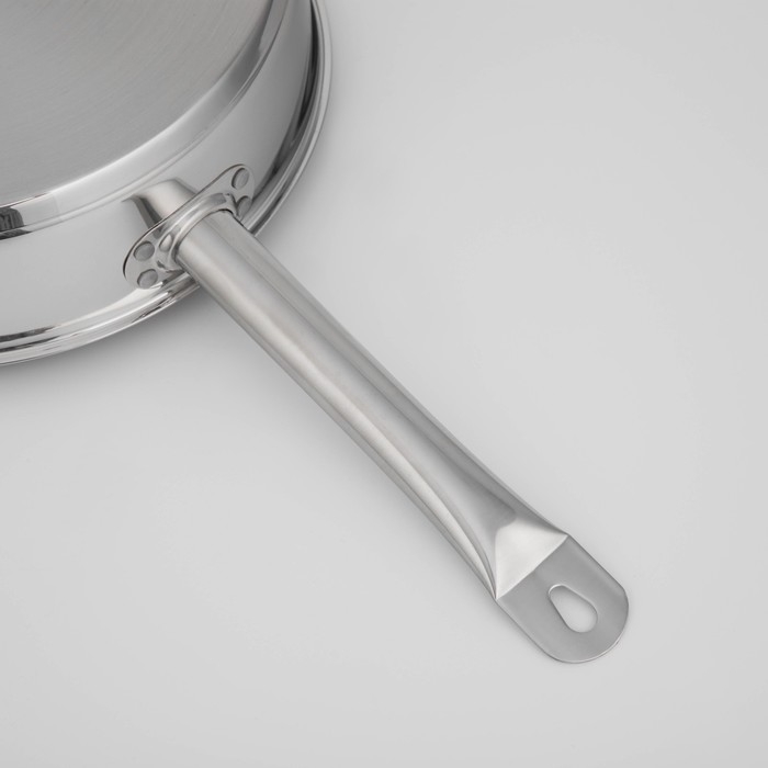 Сковорода из нержавеющей стали «Общепит», d=28 см, h=7,5 см, корпус 0,6 мм, капсульное дно 3,5 мм, антипригарное покрытие, индукция Сковорода из нержавеющей стали «Общепит», d=28 см, h=7,5 см, корпус 0,6 мм, капсульное дно 3,5 мм, антипригарное покрытие, индукция