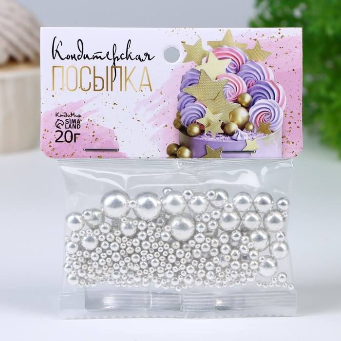 Кондитерская посыпка «Жемчужный бисер», 20 г Кондитерская посыпка «Жемчужный бисер», 20 г