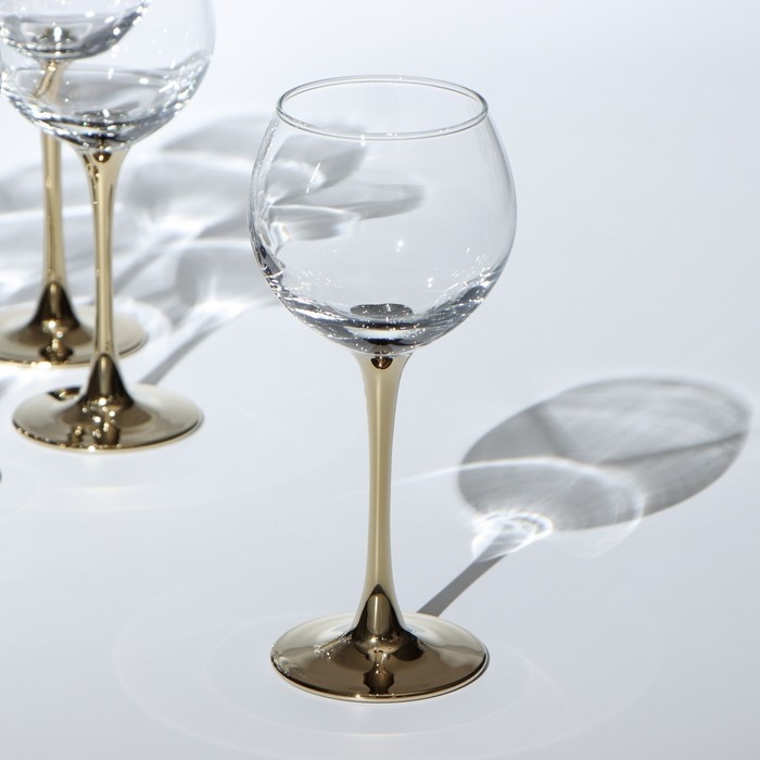 Набор бокалов для вина «Венеция», 280 мл, 6 шт, цвет золотой Набор бокалов для вина «Венеция», 280 мл, 6 шт, цвет золотой