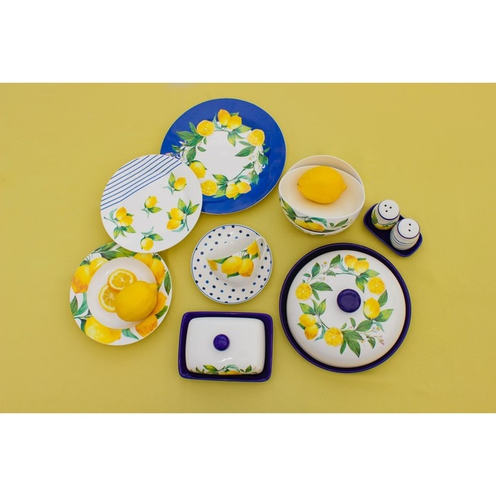 Маслёнка Доляна «Лимон», 17×12×8,5 см, цвет белый Маслёнка Доляна «Лимон», 17×12×8,5 см, цвет белый