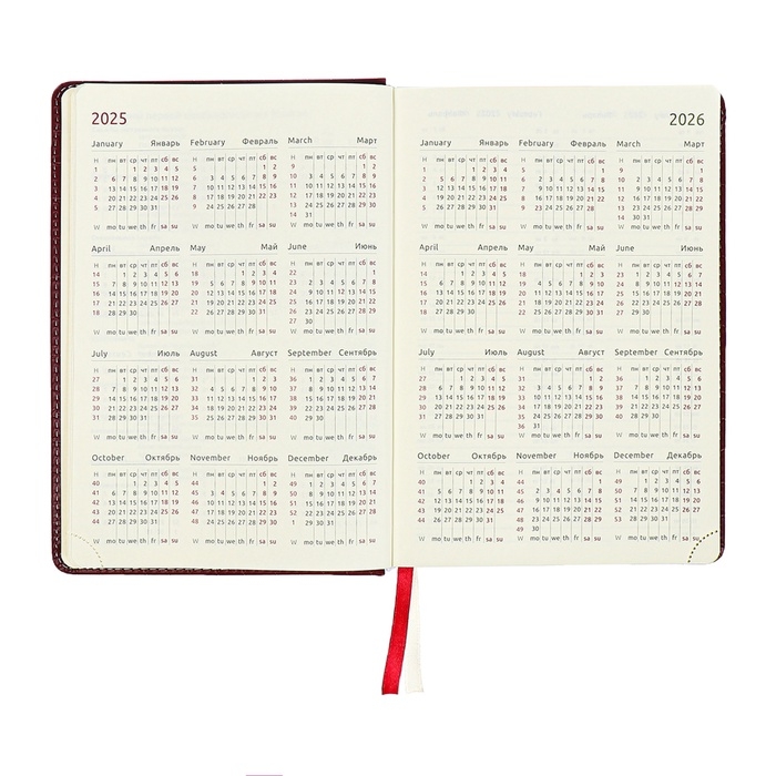 Ежедневник датированный 2024 A5 176 листов, deVENTE.Wild, твёрдая обложка из искусственной кожи, золотой срез, ляссе, кремовый блок 70 г/м2, бордовый