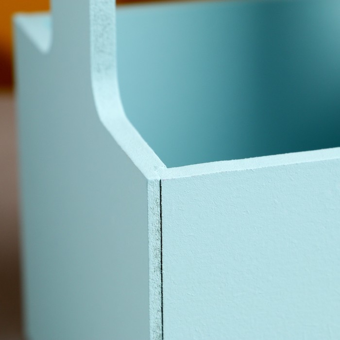 Кашпо - ящик деревянный 13,5х13,5х30 см Серо-голубой Кашпо - ящик деревянный 13,5х13,5х30 см Серо-голубой