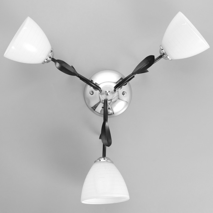 Люстра Люстра "Девин" 3хЕ27 40Вт черно-хромовый 55х55х30 см BayerLux