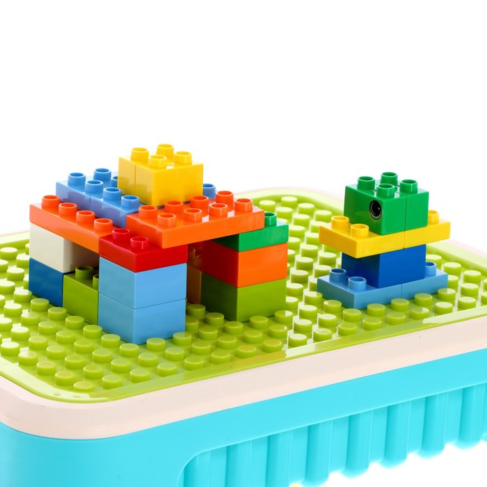 Стол с конструктором и отсеком для хранения, 50 деталей Стол с конструктором и отсеком для хранения, 50 деталей