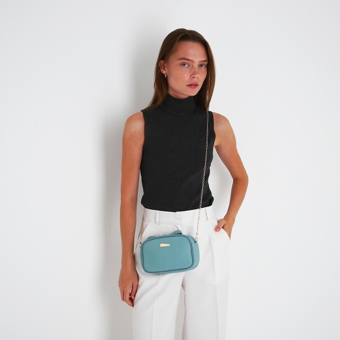 Сумка кросс-боди на молнии, цвет голубой Сумка кросс-боди на молнии, цвет голубой