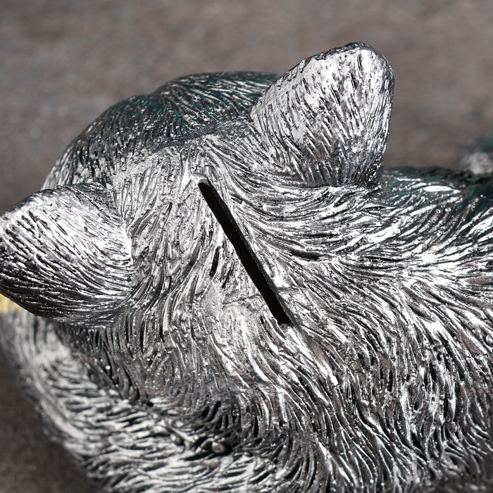 Копилка Копилка "Котенок ангел" 21х12см, серебро с позолотой