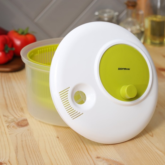 Центрифуга для сушки зелени Доляна Fresh cook, 3,7 л, пластик, цвет бело-зелёный Центрифуга для сушки зелени Доляна Fresh cook, 3,7 л, пластик, цвет бело-зелёный