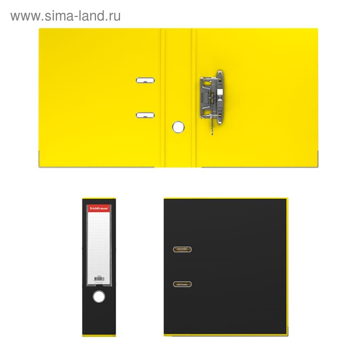 Папка–регистратор А4, 70 мм, ErichKrause Папка–регистратор А4, 70 мм, ErichKrause "Accent", с арочным механизмом, жёлтая