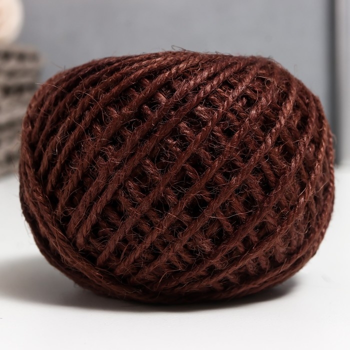 Пряжа 100% джут Пряжа 100% джут "Softino Jute Colored" 50м ±2м шоколад 50 гр