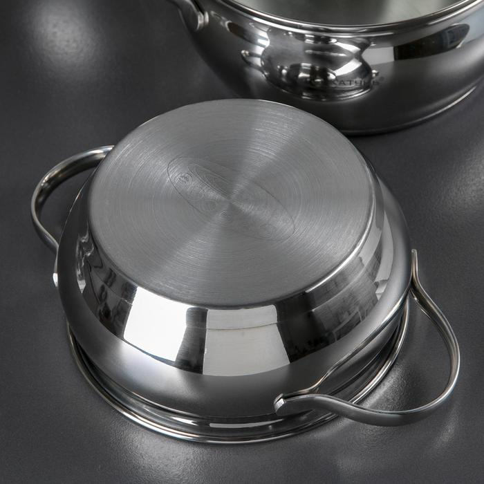 Набор кастрюль «Медея», 3 предмета: 1,6 л, 2,2 л, 3,2 л, капсульное дно, крышки, индукция Набор кастрюль «Медея», 3 предмета: 1,6 л, 2,2 л, 3,2 л, капсульное дно, крышки, индукция