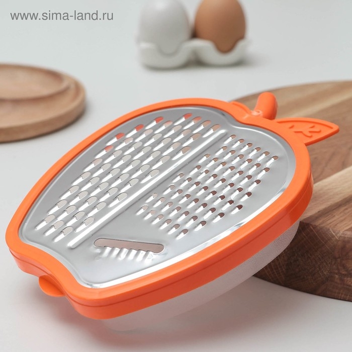 Тёрка с контейнером Доляна «Яблоко», 20×15×4 см, цвет МИКС Тёрка с контейнером Доляна «Яблоко», 20×15×4 см, цвет МИКС