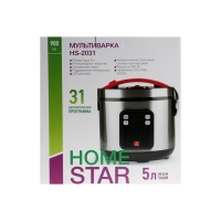 Мультиварка Homestar HS-2031, 900 Вт, 5 л, 31 программа, антипригарное покрытие, серебристая 1031999