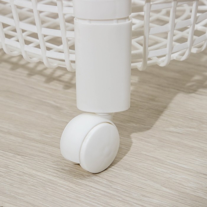 Этажерка напольная 4-х секционная, на колёсах, цвет белый Этажерка напольная 4-х секционная, на колёсах, цвет белый