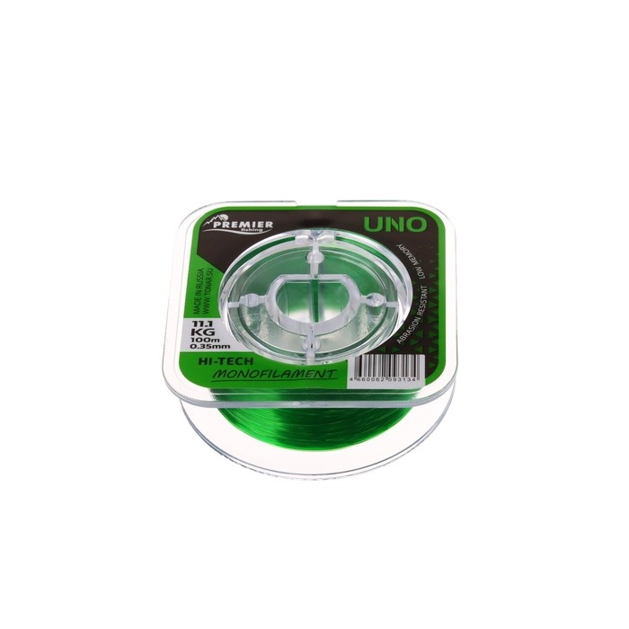 Леска Preмier Fishing UNO, диаметр 0.35 мм, тест 11.1 кг, 100 м, зелёная Леска Preмier Fishing UNO, диаметр 0.35 мм, тест 11.1 кг, 100 м, зелёная