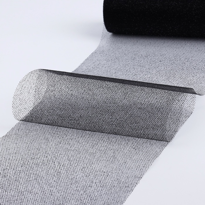 Фатин с глиттером, 15 см, 11 ± 1 г/кв.м, 9 ± 0,5 м, цвет чёрный №23 Фатин с глиттером, 15 см, 11 ± 1 г/кв.м, 9 ± 0,5 м, цвет чёрный №23