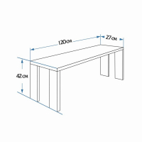 Лавка деревянная из сосны, овальная "Добропаровъ" 120х27х42 см, нагрузка до 120 кг