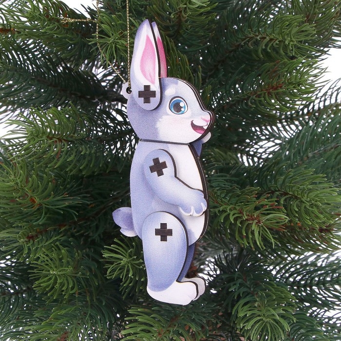 Новогодняя подвеска &laquo;Новый год! Зайка&raquo;