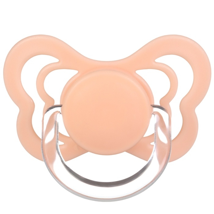 Соска - пустышка ортодонтическая, силикон, +6 мес., с держателем, цвет розовый Соска - пустышка ортодонтическая, силикон, +6 мес., с держателем, цвет розовый