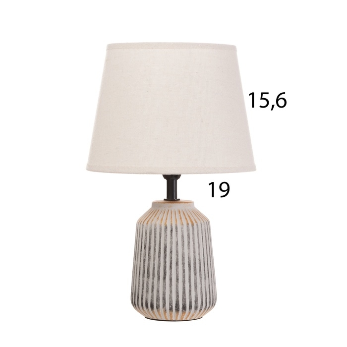 Лампа настольная Лампа настольная "Линии" 1х40Вт Е14 серый/белый 20х20х32см