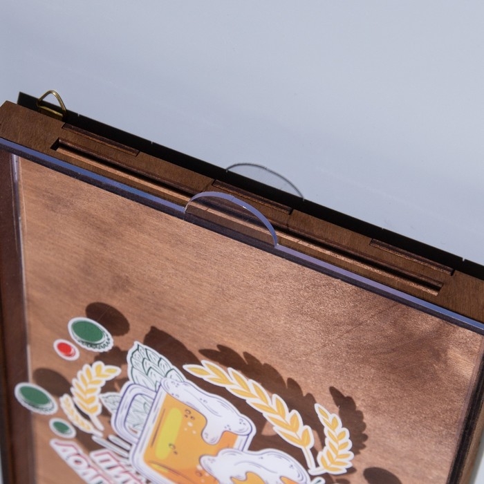 Копилка для пивных крышек Копилка для пивных крышек "Пиво пить - долго жить!" 33х20х2,5 см