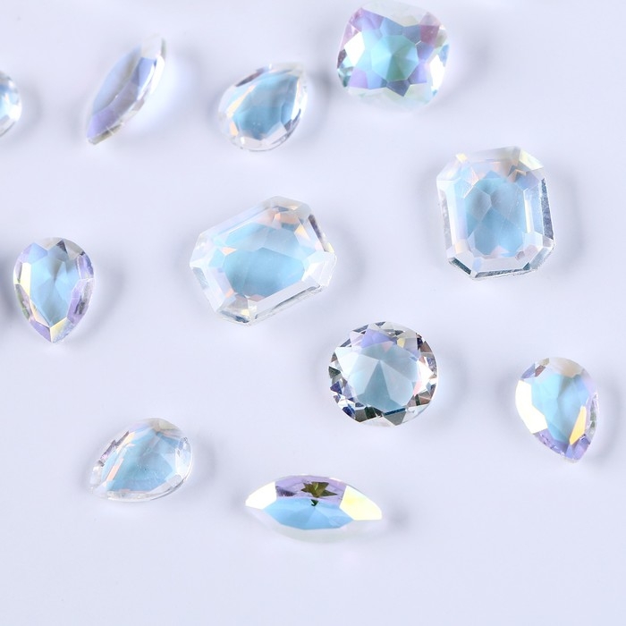 Камешки декоративные для творчества, набор 15 шт., цвет прозрачный, камни — от 6 до 14 мм Камешки декоративные для творчества, набор 15 шт., цвет прозрачный, камни — от 6 до 14 мм