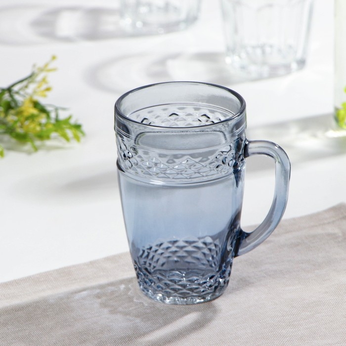 Кружка стеклянная, 400 мл, цвет и текстура МИКС Кружка стеклянная, 400 мл, цвет и текстура МИКС