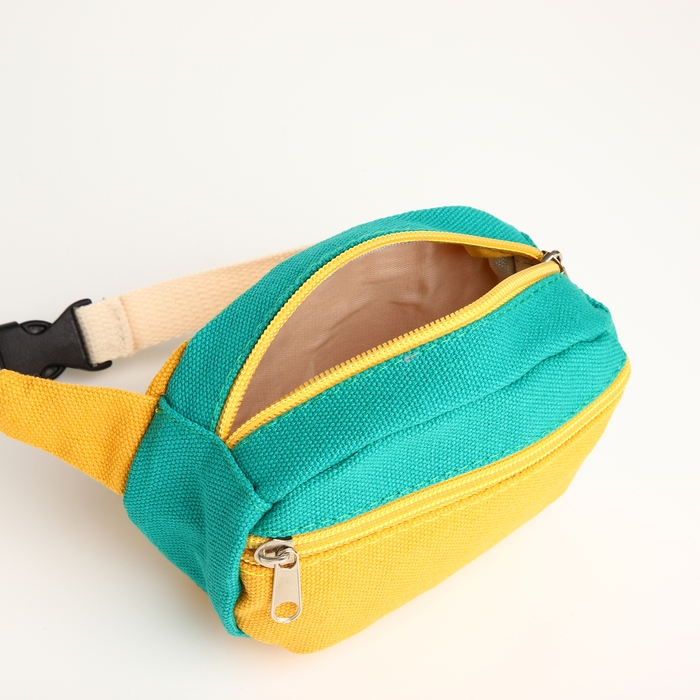 Сумка детская поясная на молнии, наружный карман, цвет жёлтый/зелёный Сумка детская поясная на молнии, наружный карман, цвет жёлтый/зелёный