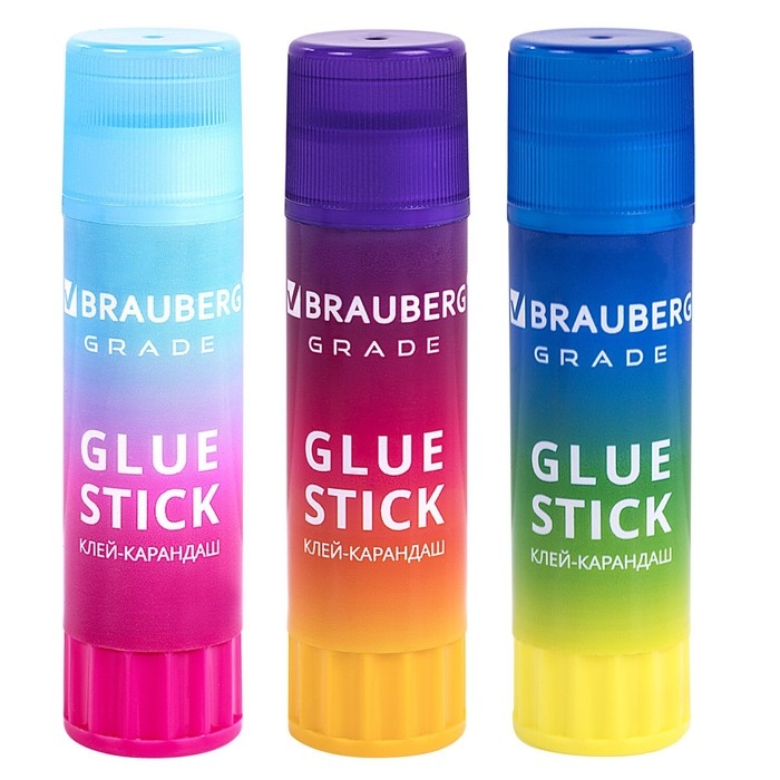 Клей-карандаш PVP 21г BRAUBERG GRADE, Набор 3шт , блистер 271248 Клей-карандаш PVP 21г BRAUBERG GRADE, Набор 3шт , блистер 271248