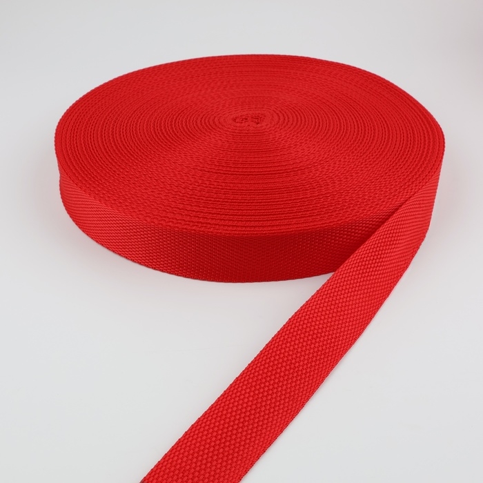 Стропа ременная, 30 мм, 50 ± 1 м, плотность 12,5 гр/м, цвет красный №35 Стропа ременная, 30 мм, 50 ± 1 м, плотность 12,5 гр/м, цвет красный №35