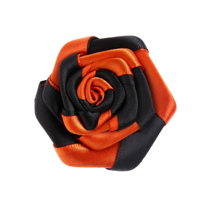 Брошь - цветок из георгиевской ленты  Брошь - цветок из георгиевской ленты "9 мая - Вечный огонь"