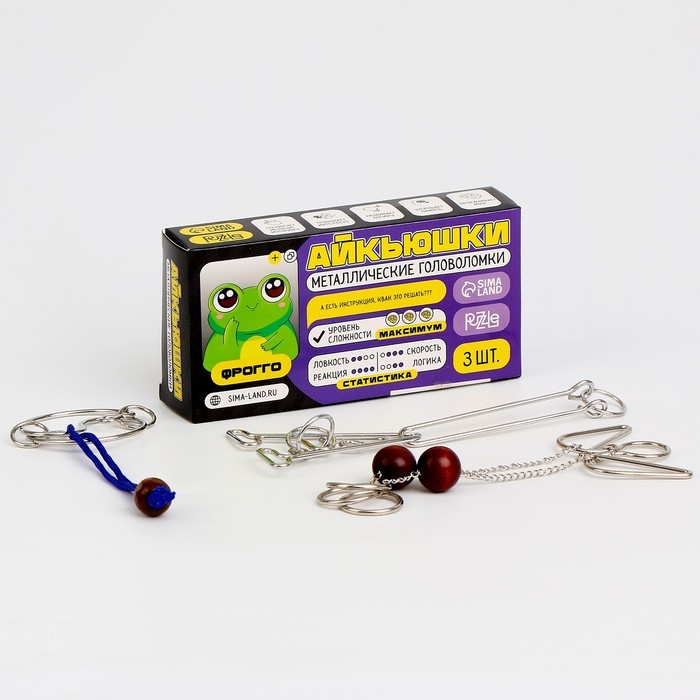 Металлические головоломки Металлические головоломки "Фрогго", 3 штуки