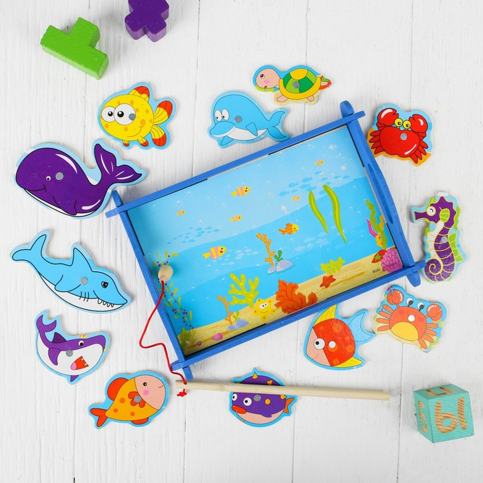 Рыбалка «Водный мир», 12 элементов + 2 удочки Рыбалка «Водный мир», 12 элементов + 2 удочки