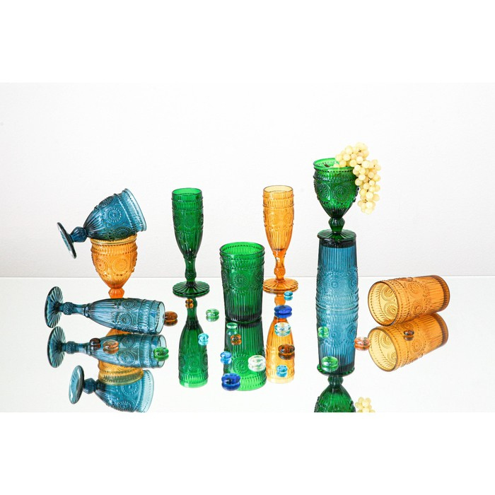 Набор стаканов стеклянных Magistro «Ларго», 350 мл, 6 шт, цвет синий Набор стаканов стеклянных Magistro «Ларго», 350 мл, 6 шт, цвет синий