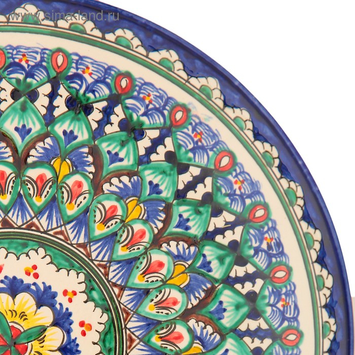 Ляган Риштанская Керамика  Ляган Риштанская Керамика "Узоры", 31 см, синий