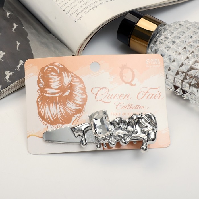 Зажим для волос  Зажим для волос "Либерти стиль" 8 см, серебро