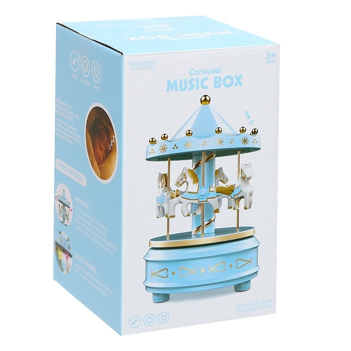 Заводная музыкальная игрушка «Карусель», цвета МИКС Заводная музыкальная игрушка «Карусель», цвета МИКС